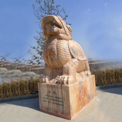 曲阳石雕赑屃摆件-公园广场文化动物雕塑