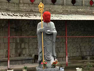 四川某寺庙花岗岩地藏王菩萨雕像